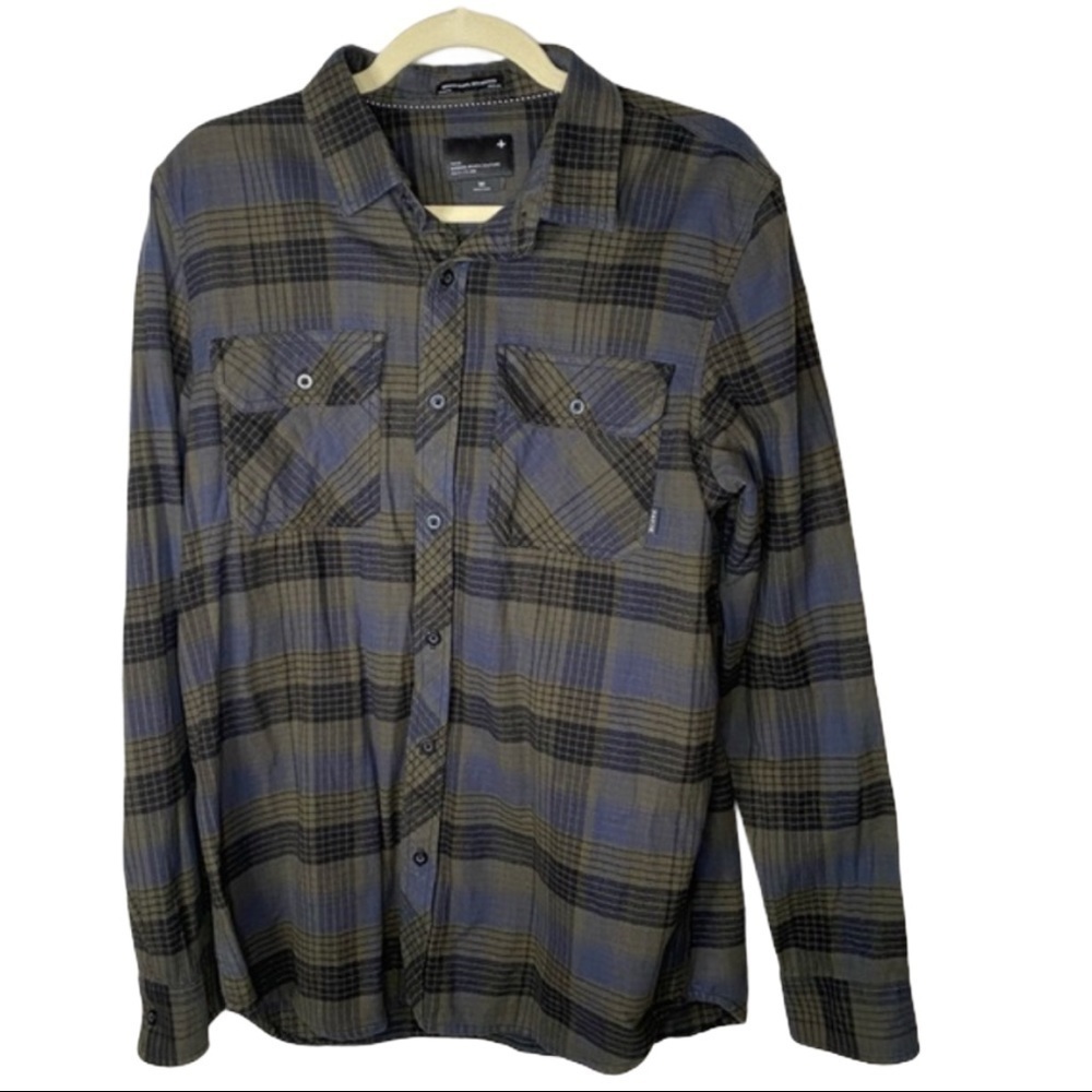 Tavik Plaid Button Down Flannel Top Size M